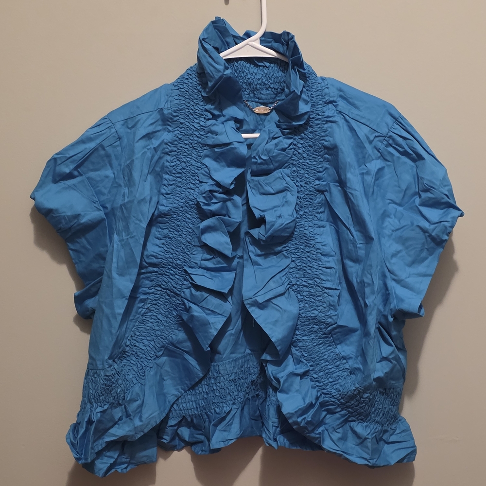 Aris Teal Blouse with Chain Detail